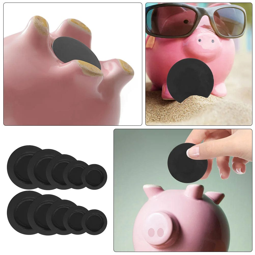 10/20pcs 25/26/30/32/38mm Rubber Money Saving Box Piggy Bank Closure Plug Stopper Cover Round Coin Caps Replacement Black