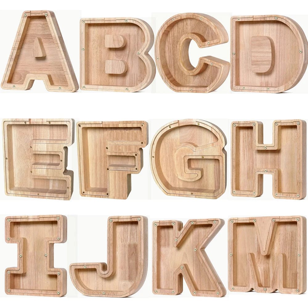 Tirelire Alphabet Transparente en Bois | Alpha'Sauvegarder