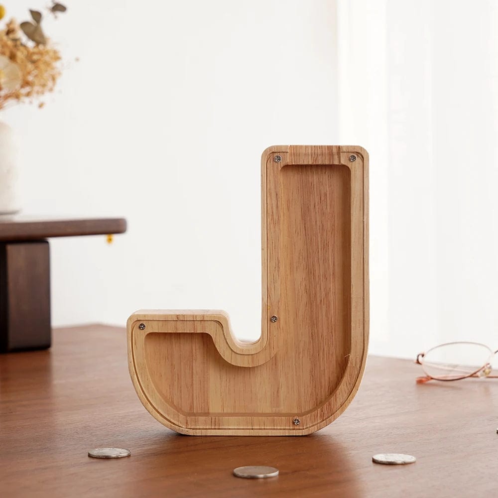 Tirelire Alphabet Transparente en Bois | Alpha'Sauvegarder J