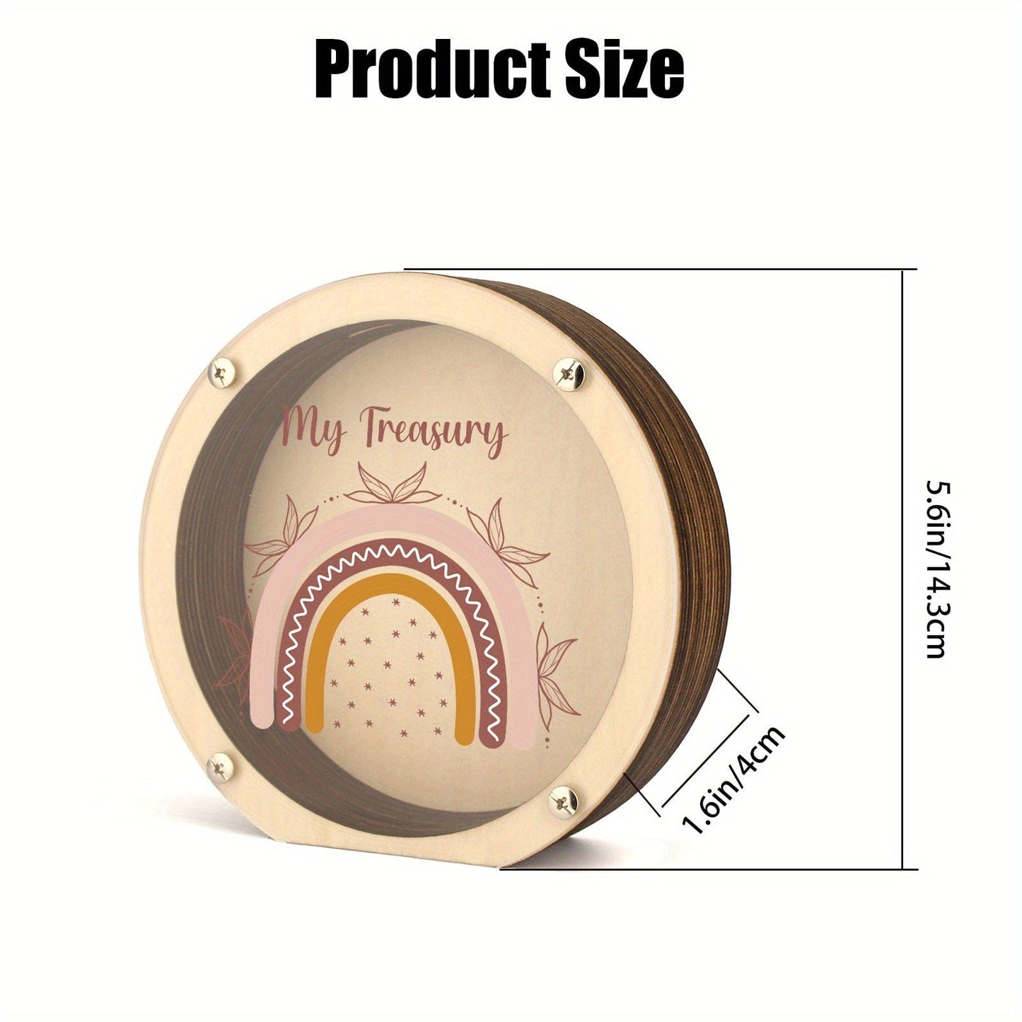 Tirelire en Bois Arc-en-Ciel avec Fenêtre Transparente | Arcépargne™ 1pc