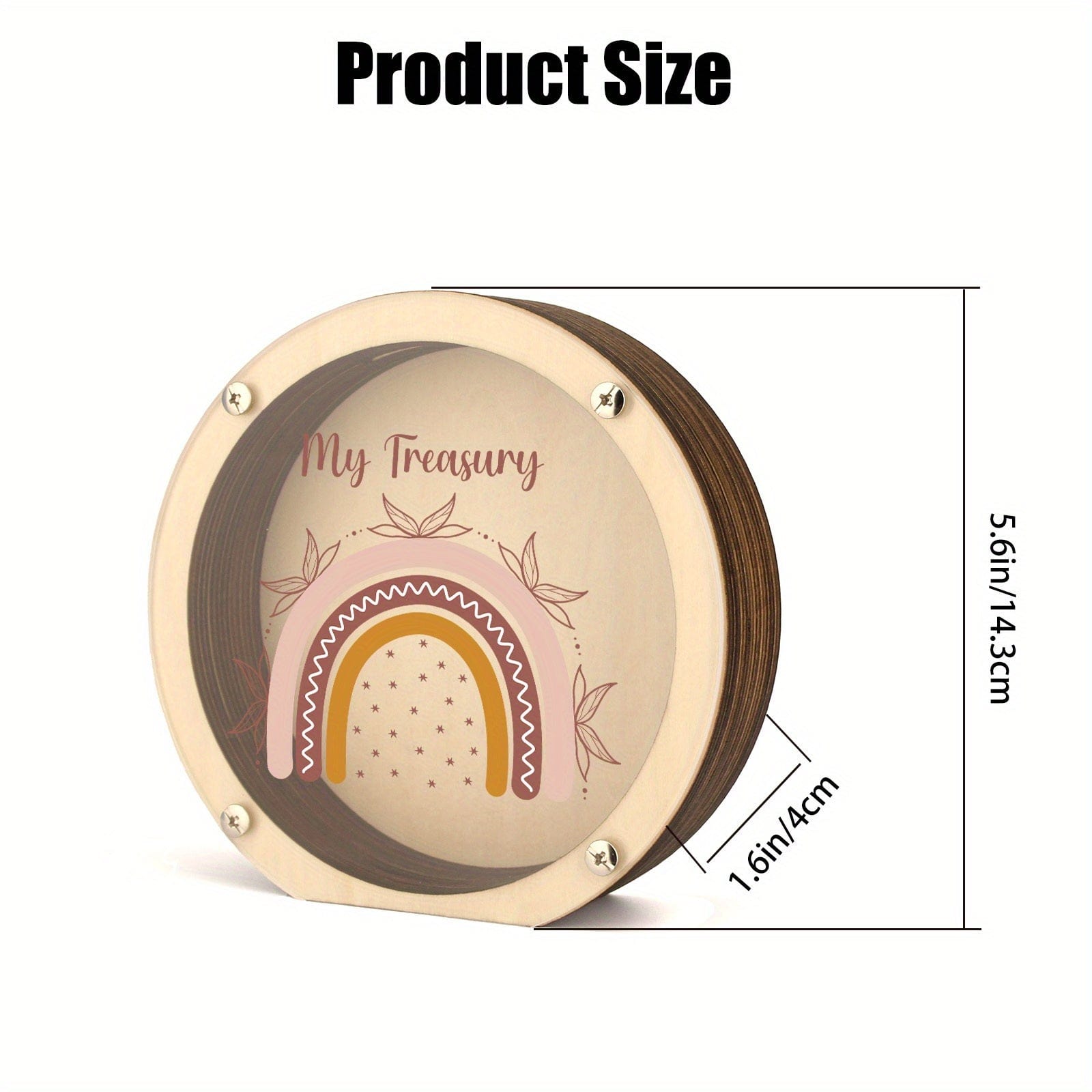 Tirelire en Bois Arc-en-Ciel avec Fenêtre Transparente | Arcépargne™ 1pc