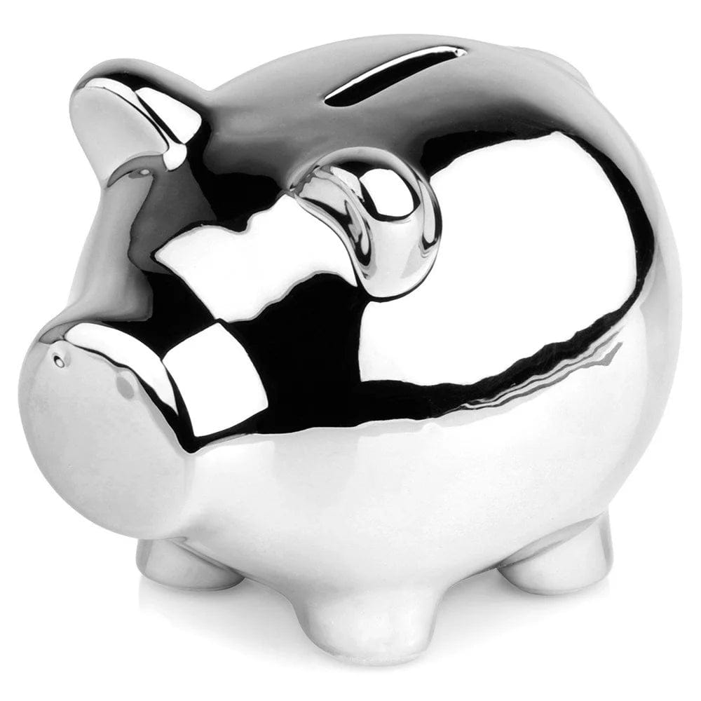 Tirelire Cochon en Céramique Miroir Argenté | Argent'Oink™ Silver