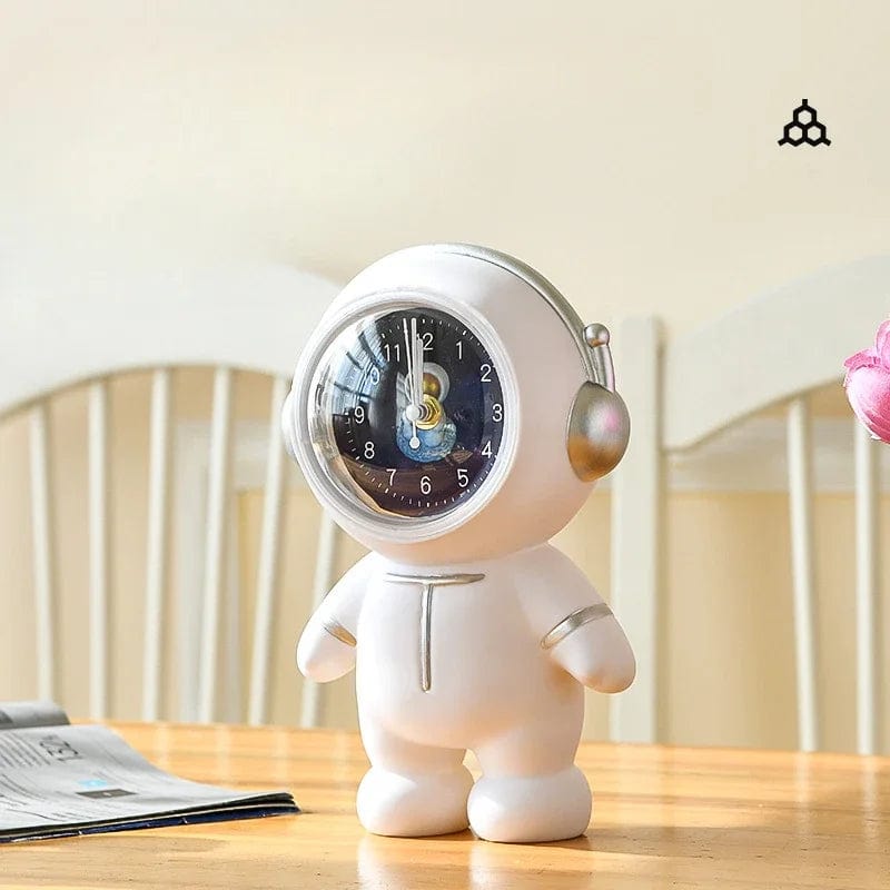 Tirelire Astronaute avec Horloge – Design Futuriste | AstroTime white L sit