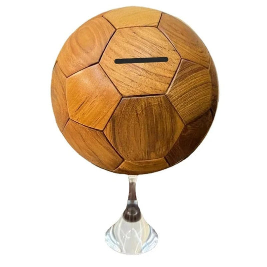 BallonTrésor™ - Tirelire Ballon de Foot en Bois | Rétro et Unique