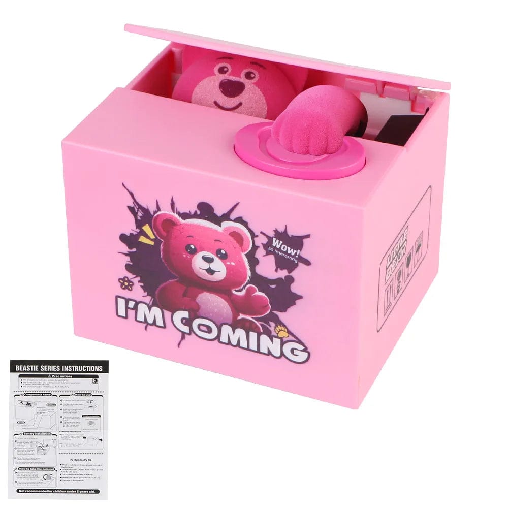 BearBank - Tirelire électronique ours rose | Ludique & intelligente Pink Bear