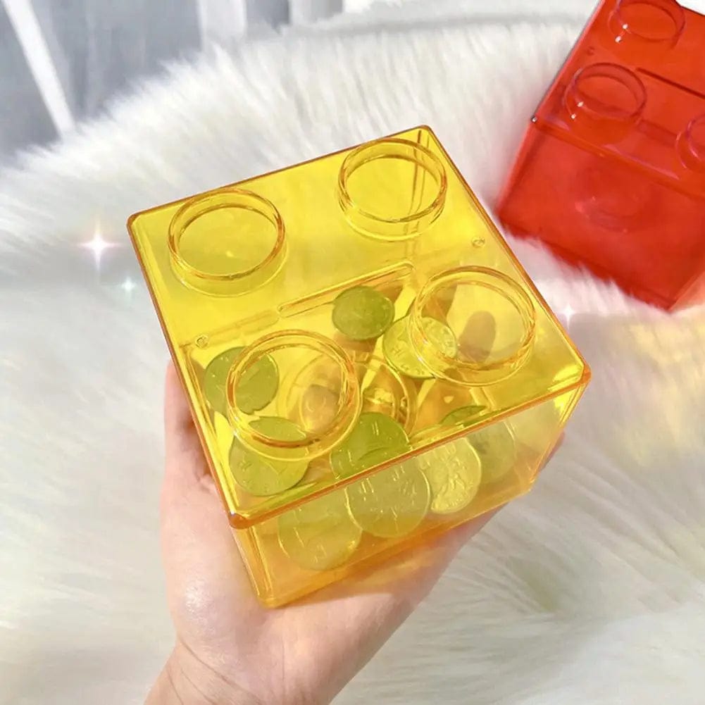 BrickBank - Tirelire cube Lego transparente | Ludique & originale