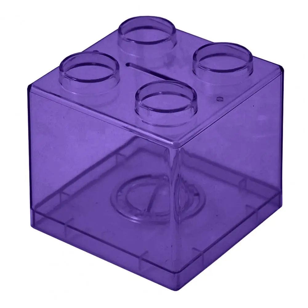 BrickBank - Tirelire cube Lego transparente | Ludique & originale Purple 9.2x8.9x8.9cm