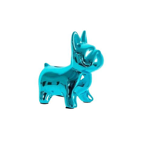 Tirelire Bulldog Français en Céramique – Pratique & Design Blue color