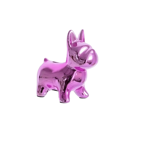 Tirelire Bulldog Français en Céramique – Pratique & Design Pink color