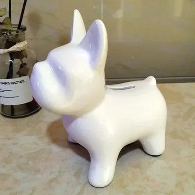 Tirelire Bulldog Français en Céramique – Pratique & Design White color