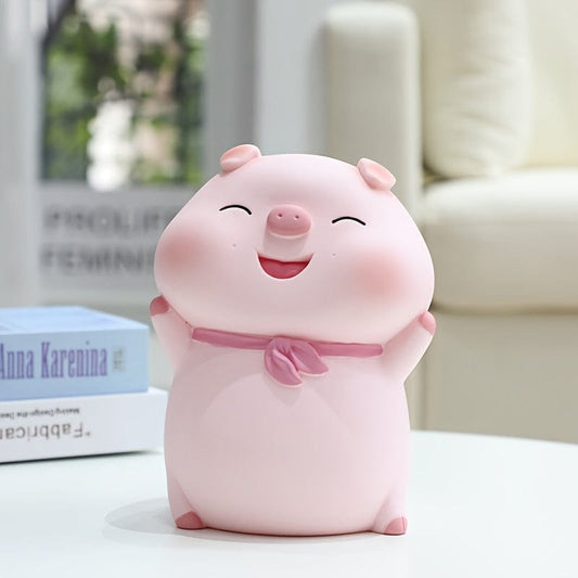 Tirelire Petit Cochon Rose | CochonÉpargne™ Flesh-colored squinting eyes / 14*12*18CM/5.5*4.7*7inch