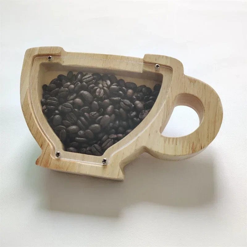 CupSave™ - Tirelire en Bois en Forme de Tasse | Design Élégant et Compact wooden