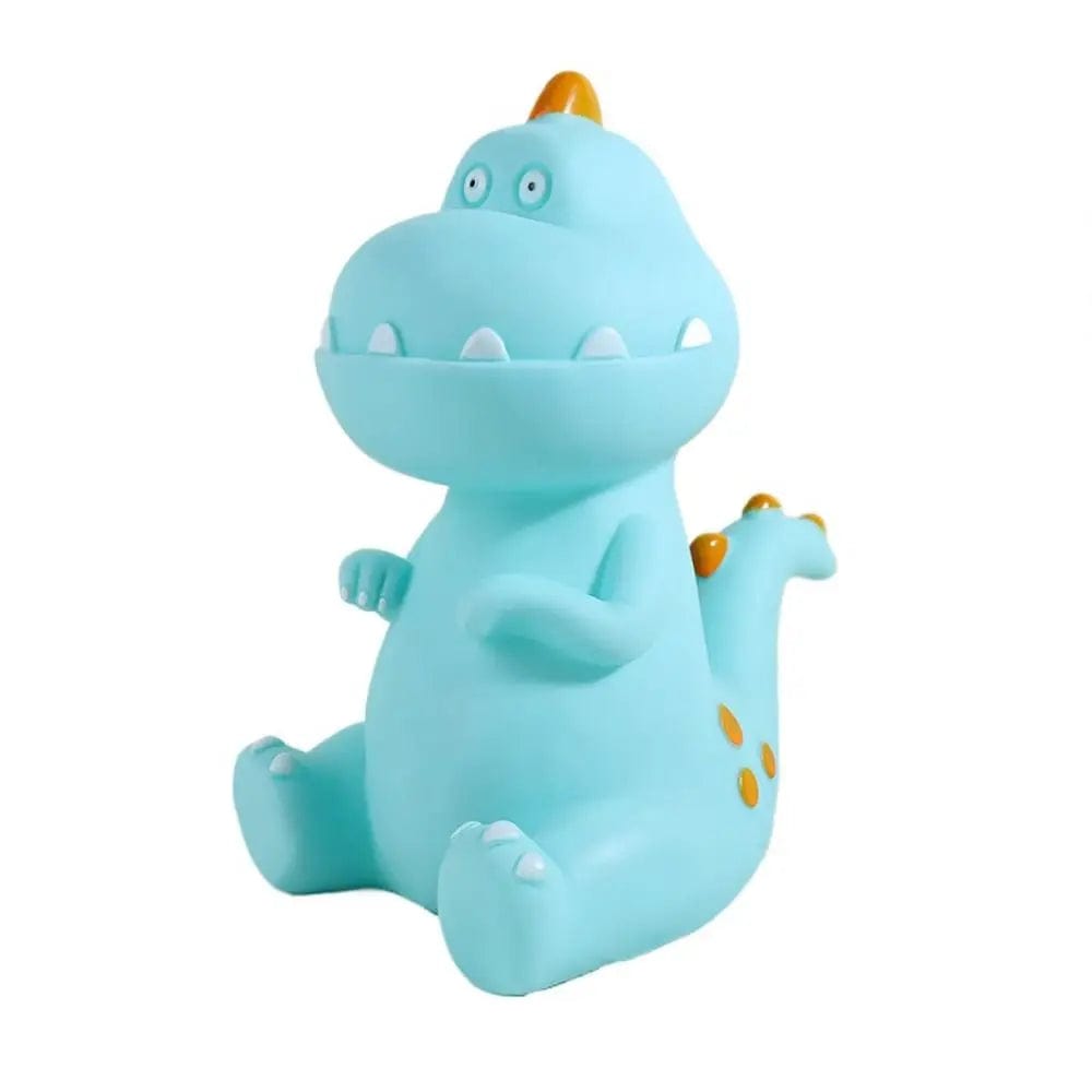 Tirelire Dinosaure T-Rex en Vinyle – Fun et Résistante | DinoBanque Blue-L-Sitting