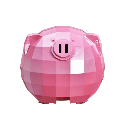 Tirelire Cochon Géométrique en Résine – Design & Praticité | GéoCochon Pink