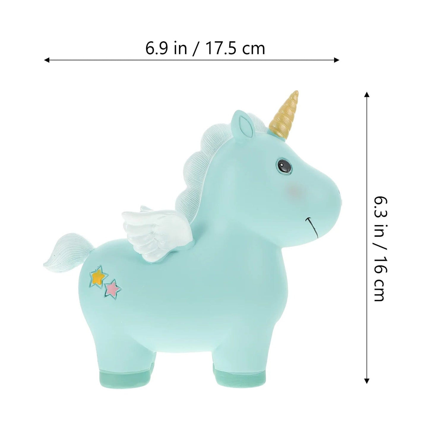 Licornéo™ - Tirelire Licorne en Résine | Économisez avec Fantaisie Blue17.5x16cm