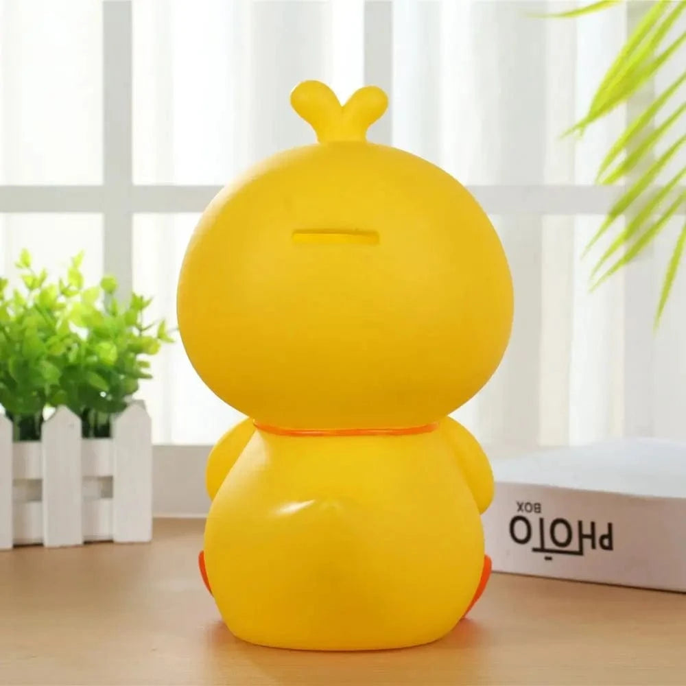 Multi-purpose Anti-fall Yellow Duck Piggy Bank Cute Handmade Duck Savings Tank Painted Cartoon Animal Ornament Desktop Yellow Duck