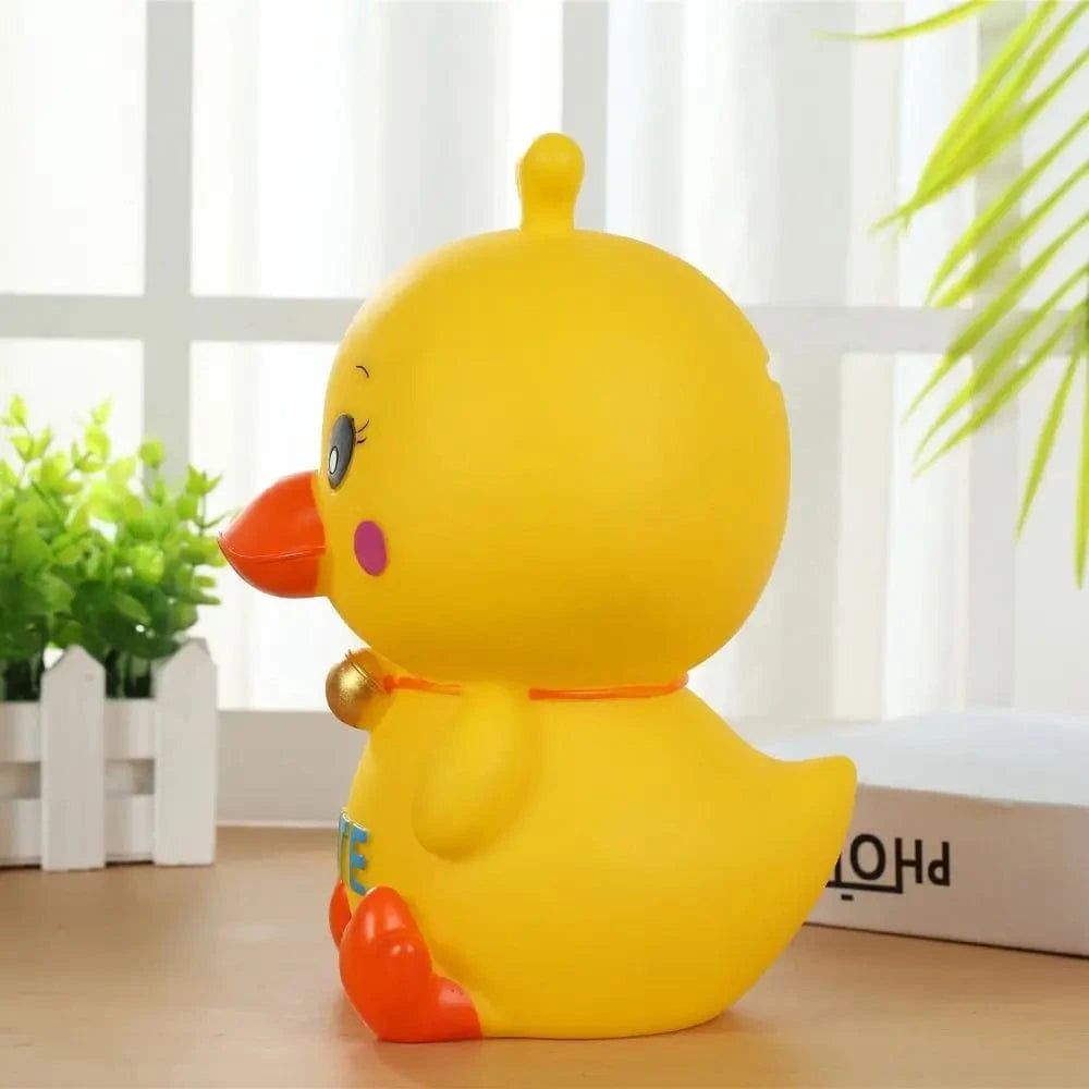 Multi-purpose Anti-fall Yellow Duck Piggy Bank Cute Handmade Duck Savings Tank Painted Cartoon Animal Ornament Desktop Yellow Duck