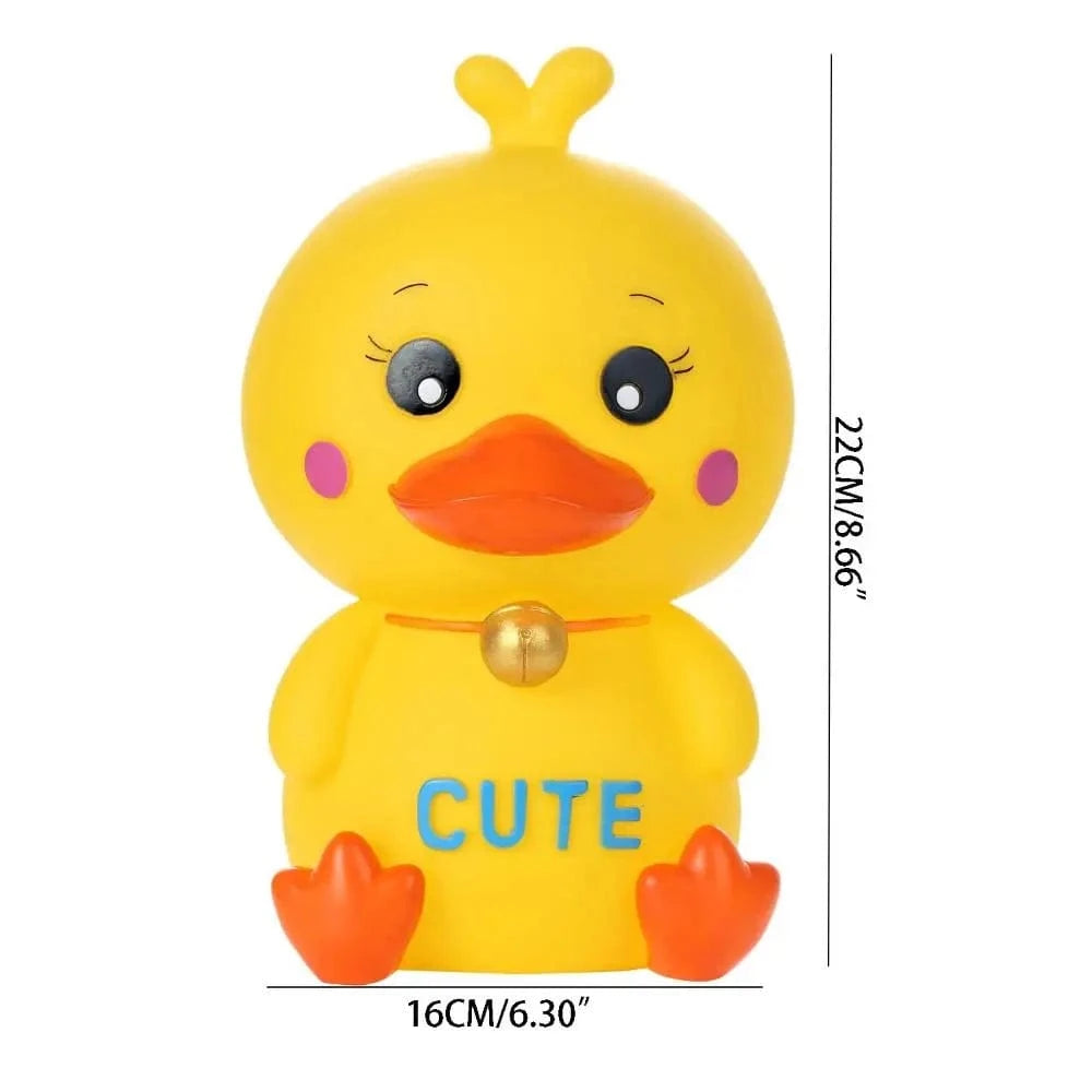 Multi-purpose Anti-fall Yellow Duck Piggy Bank Cute Handmade Duck Savings Tank Painted Cartoon Animal Ornament Desktop Yellow Duck