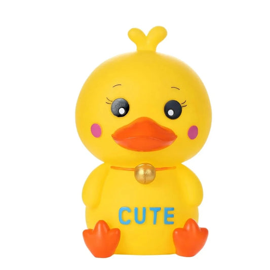 Multi-purpose Anti-fall Yellow Duck Piggy Bank Cute Handmade Duck Savings Tank Painted Cartoon Animal Ornament Desktop Yellow Duck