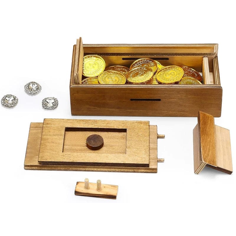 Coffre à Trésors Casse-Tête en Bois - Secret & Compartiments Cachés | MystériumBox™ Secret Puzzle Box