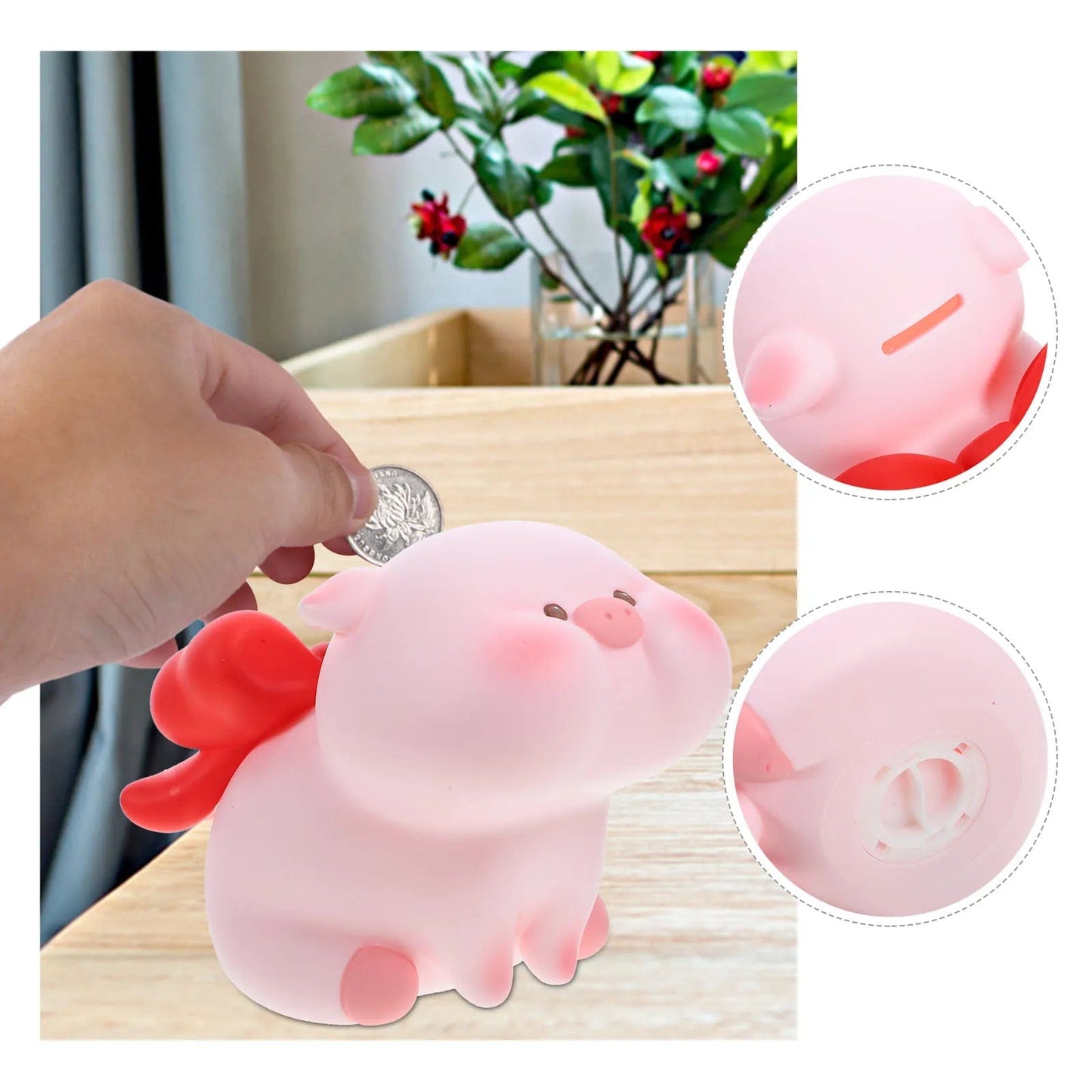 Tirelire Cochon Adorable en PVC – Économisez avec Fun | PiggyMignon Red