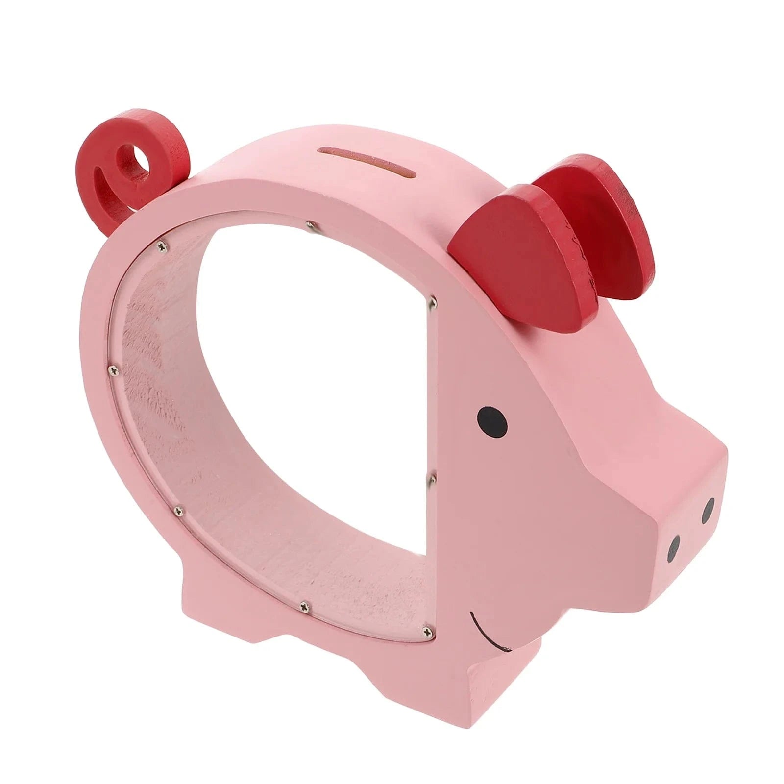 Tirelire Cochon Rose en Bois – Éducative & Transparente | PiggyVision™ Pink