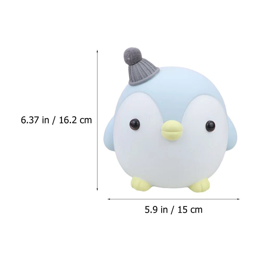 Tirelire Pingouin en Vinyle – Adorable et Pratique | PingoBanque Sky-blue