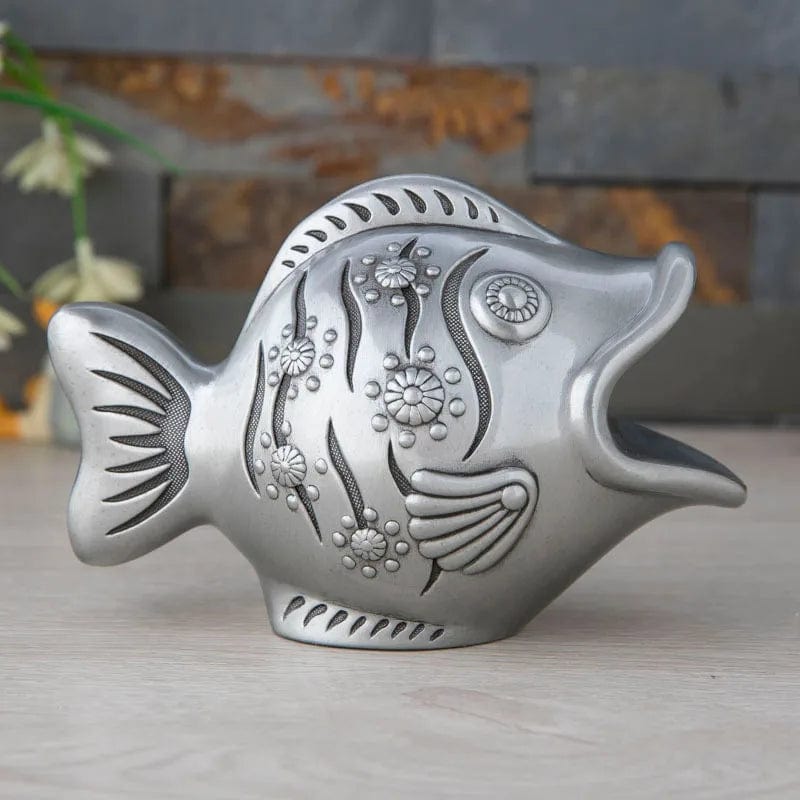 Tirelire Rétro Poisson Bigmouth Fish Bank en Alliage | Poisson d'Or™ antique petwer