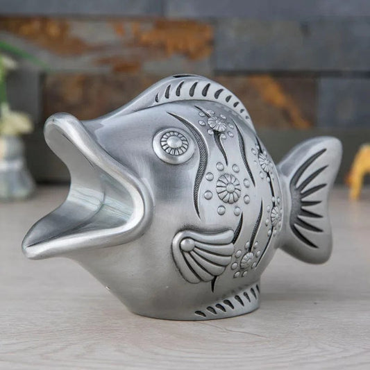 Tirelire Rétro Poisson Bigmouth Fish Bank en Alliage | Poisson d'Or™ antique petwer