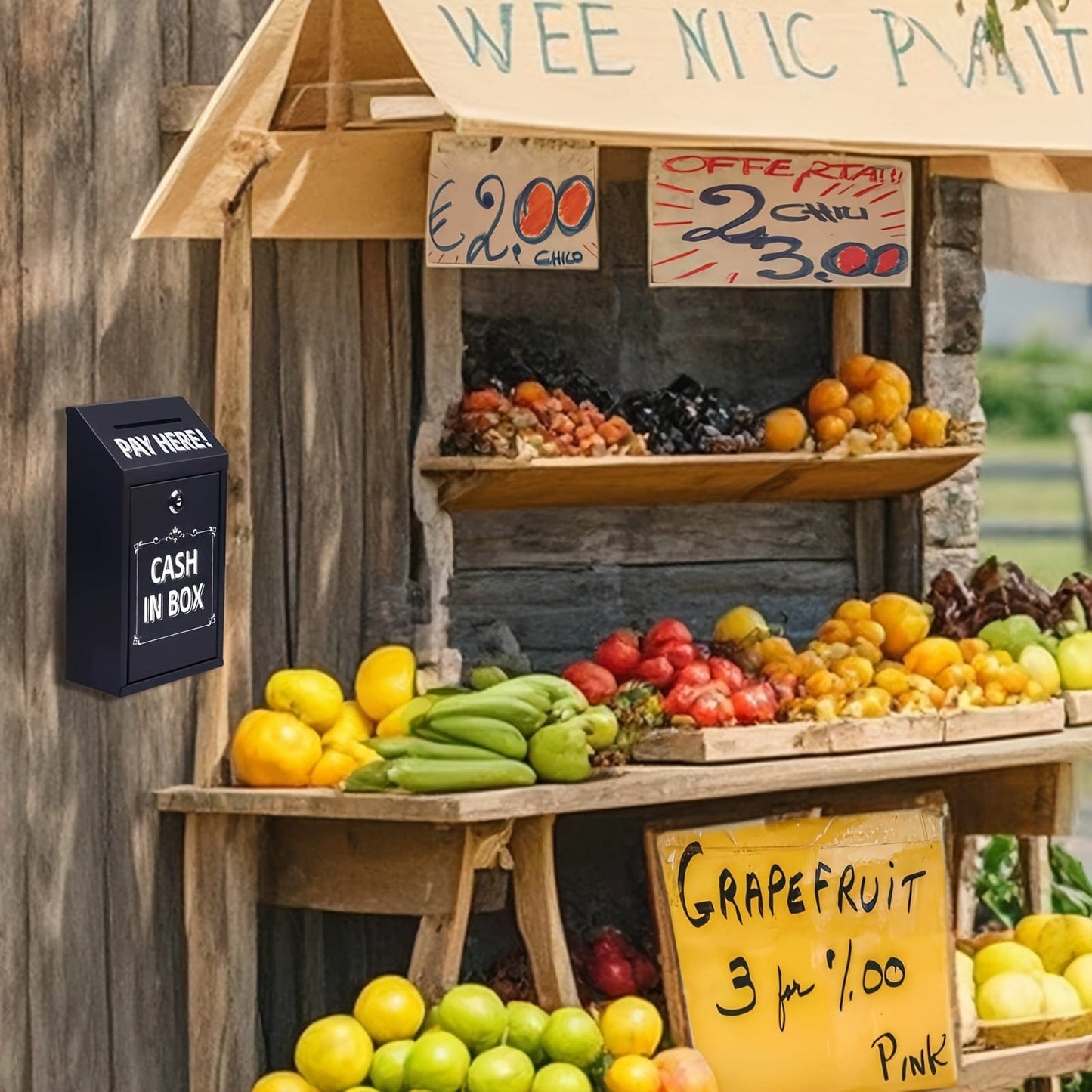 Tirelire Murale en Métal Sécurisée | SécuriBox Métal™