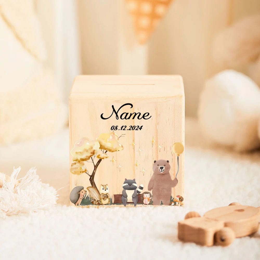 Tirelire Personnalisée en Bois pour Enfants Unique | LittleWoodVault 2