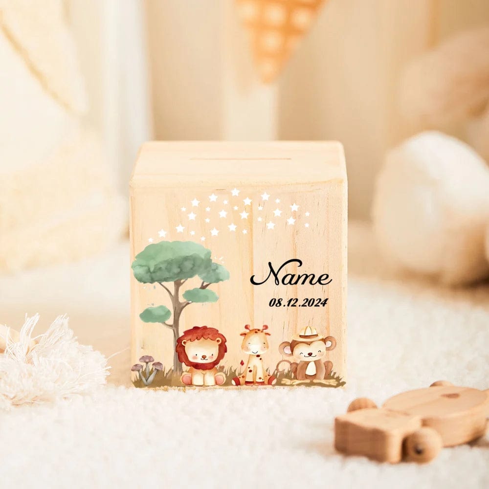 Tirelire Personnalisée en Bois pour Enfants Unique | LittleWoodVault 5