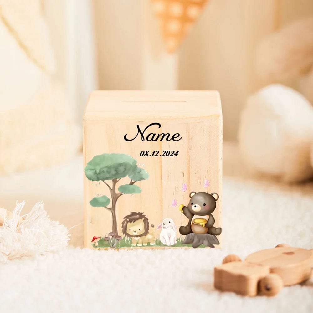 Tirelire Personnalisée en Bois pour Enfants Unique | LittleWoodVault 7