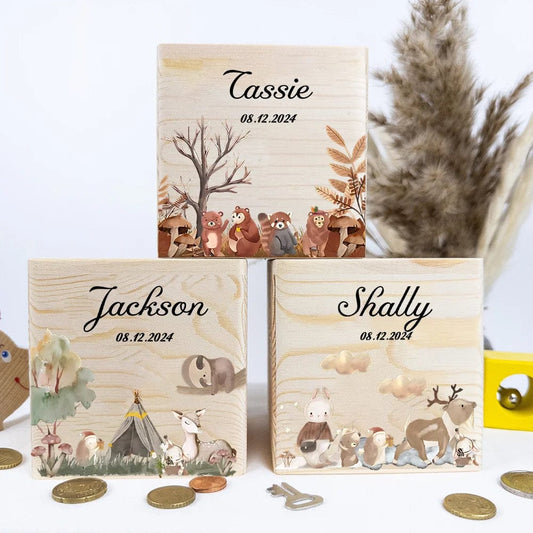 Tirelire Personnalisée en Bois pour Enfants Unique | LittleWoodVault