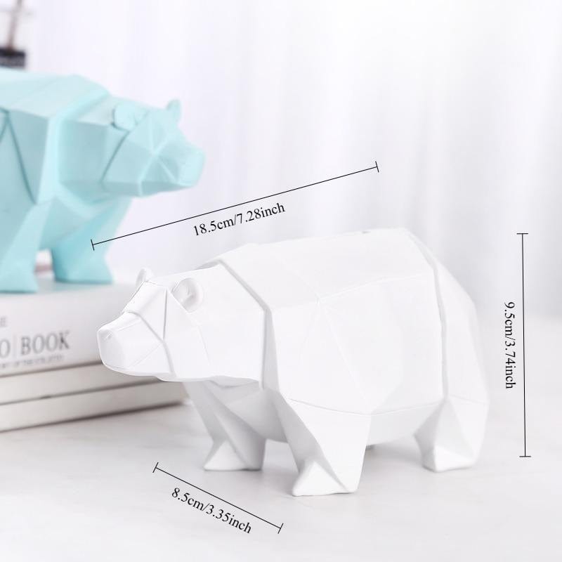 Tirelire | Tirelire Ours Origami - Design Moderne en Résine