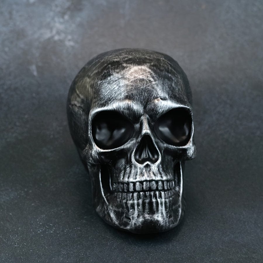 Tirelire Tête de Mort en PVC - Design Original et Audacieux VAULTANK Silvery Skull Head Piggy Bank