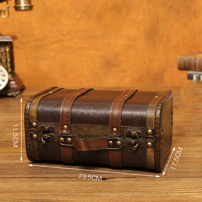 Coffre au Trésor en Bois Antique - Valise Médiévale Élégante | Trésor Médiéval™ S