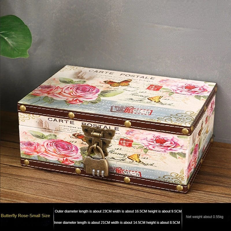 Coffre au trésor rétro avec serrure - Vintagio Falia™ Butterfly Rose