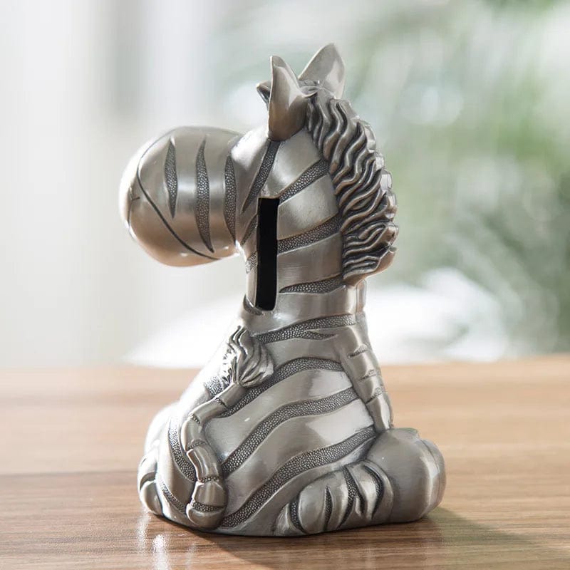 Tirelire Cheval Zèbre Créative en Alliage de Zinc – Originale & Décorative | Zébrargent™ Silver